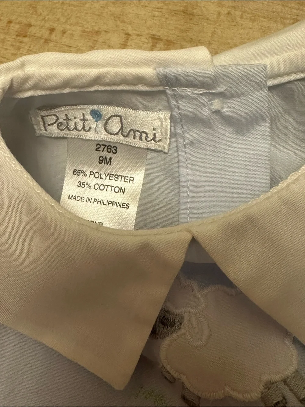 Petit Ami Light Blue Peter Pan Collar Diaper Cover Set